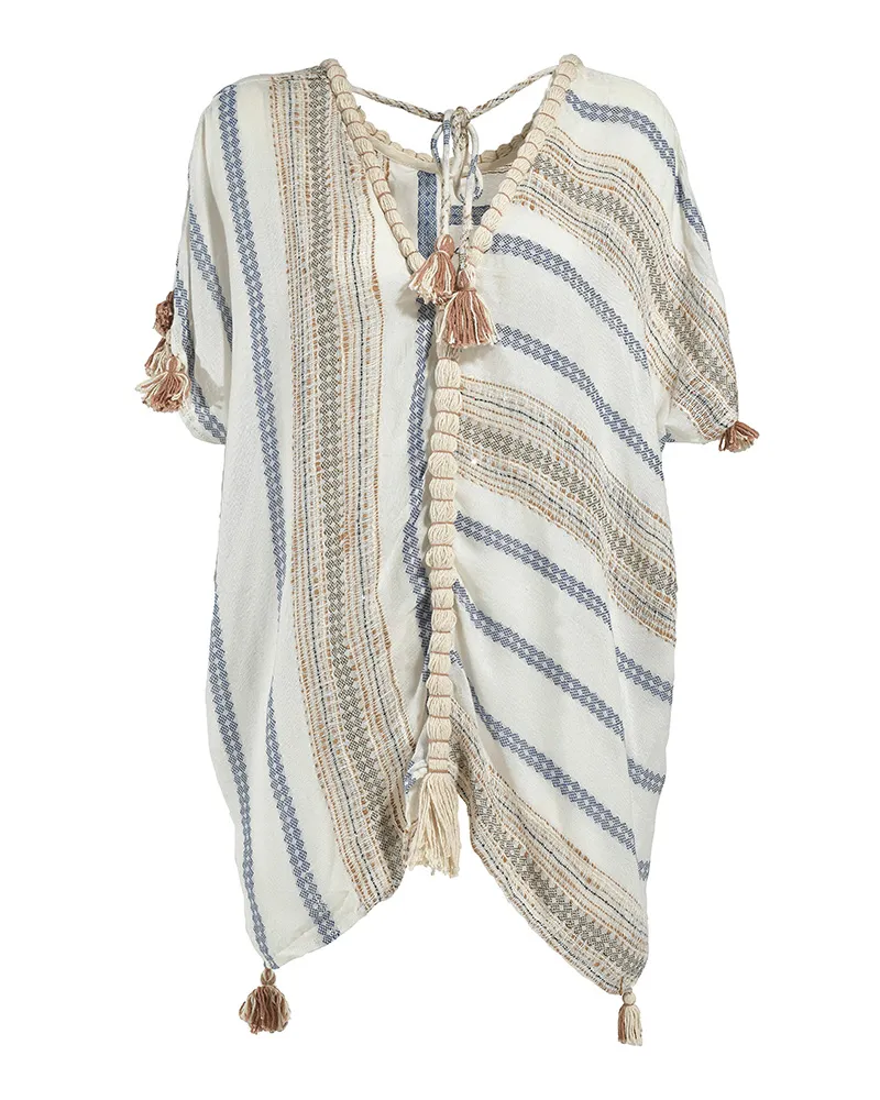 ΚΑΦΤΑΝΙ ΣΕ ΛΕΥΚΟ/ΜΠΛΕ ΧΡΩΜΑ ONE SIZE (COTTON/VISCOSE)