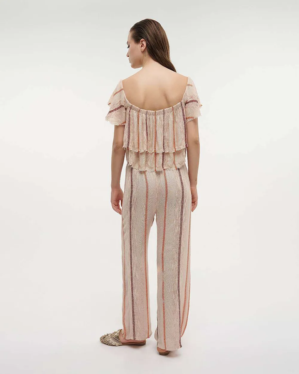 ΤΟΠ ΚΟΝΤΟ ΕΚΡΟΥ/ΡΟΖ ΜΕ ΜΠΟΡΝΤΩ ΛΕΠΤΟΜΕΡΕΙΕΣ ONE SIZE (100%COTTON)