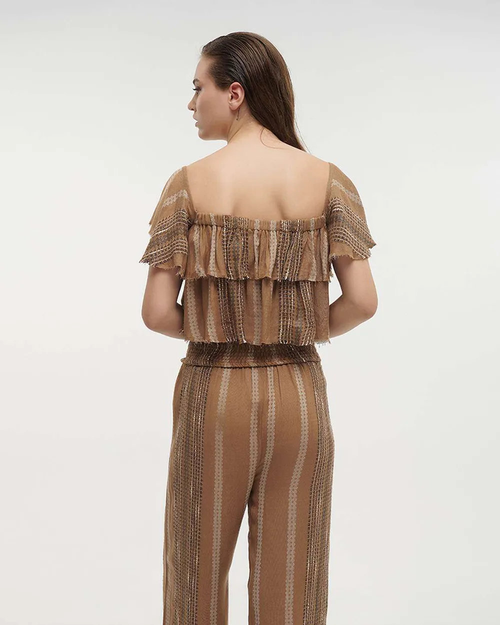 ΤΟΠ ΚΟΝΤΟ ΚΑΦΕ ΜΕ ΜΠΕΖ ΛΕΠΤΟΜΕΡΕΙΕΣ ONE SIZE (100%COTTON)