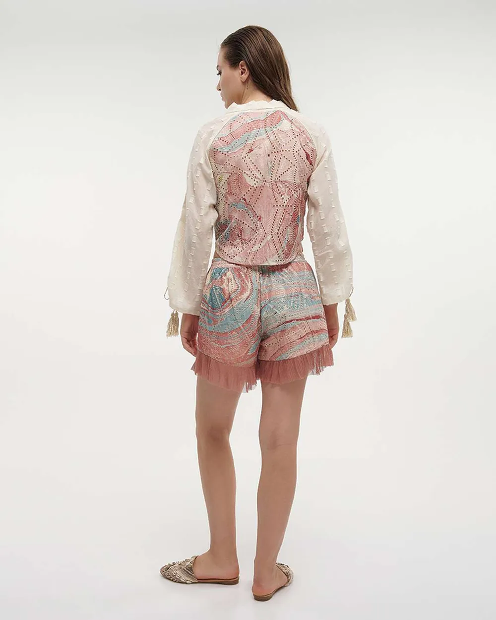 ΠΟΥΚΑΜΙΣΟ ΚΟΝΤΟ ΜΠΛΕ/ΜΠΟΡΝΤΩ ONE SIZE (100%COTTON)