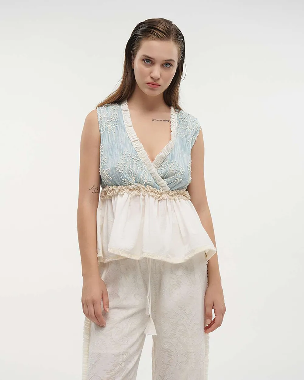 ΤΟΠ AMANIKO ΕΚΡΟ/ΓΑΛΑΖΙΟ ONE SIZE (100% COTTON) ΤΟΠ AMANIKO ΕΚΡΟ/ΓΑΛΑΖΙΟ ONE SIZE (100% COTTON)