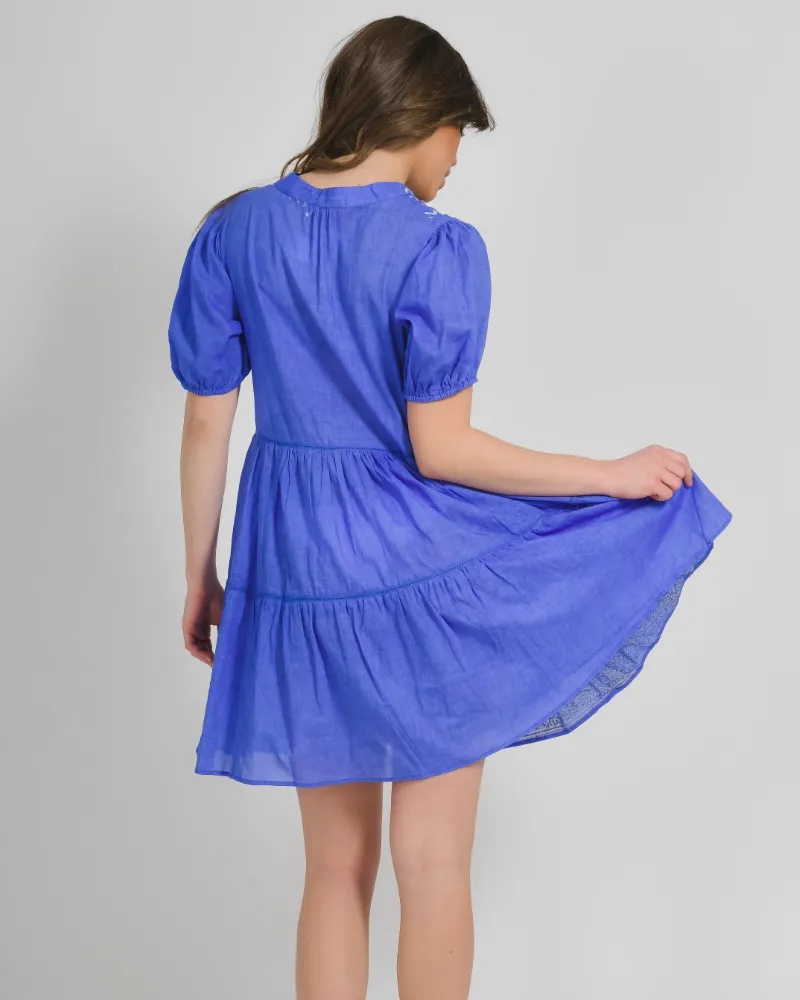 ΦΟΡΕΜΑ ΚΟΝΤΟΜΑΝΙΚΟ ΜΠΛΕ ΜΕ ΛΕΥΚΑ/ΧΡΥΣΑ ΣΧΕΔΙΑ ONE SIZE (100% COTTON)