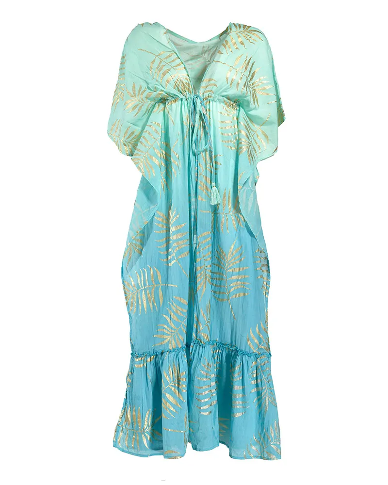 ΚΙΜΟΝΟ ΜΑΚΡΥ ΜΠΛΕ/ΓΑΛΑΖΙΟ ΜΕ ΧΡΥΣΑ ΦΥΛΛΑ ONE SIZE (100% COTTON) ΚΙΜΟΝΟ ΜΑΚΡΥ ΜΠΛΕ/ΓΑΛΑΖΙΟ ΜΕ ΧΡΥΣΑ ΦΥΛΛΑ ONE SIZE (100% COTTON)