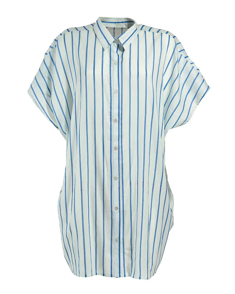 ΠΟΥΚΑΜΙΣΟ ΡΙΓΕ ΜΠΛΕ/ΓΑΛΑΖΙΟ ΜΕ ΜΑΤΙ ONE SIZE (100% COTTON)