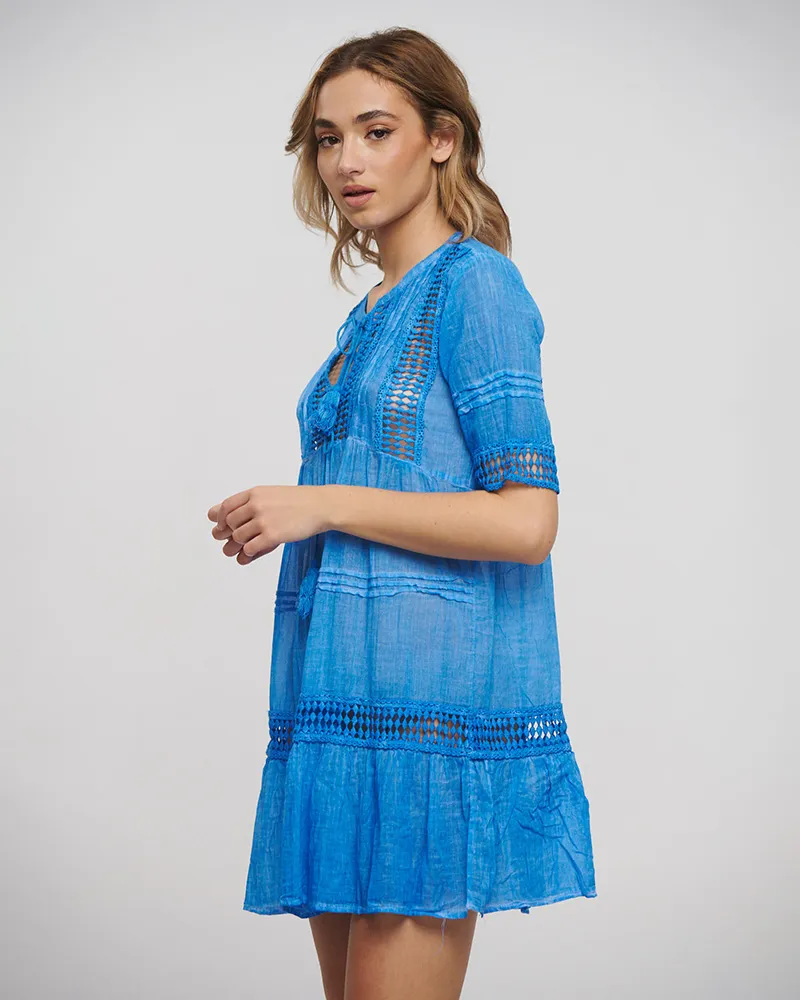 ΦΟΡΕΜΑ/ΚΑΦΤΑΝΙ ΚΟΝΤΟ ΣΕ ΜΠΛΕ ΧΡΩΜΑ ONE SIZE (100% COTTON)