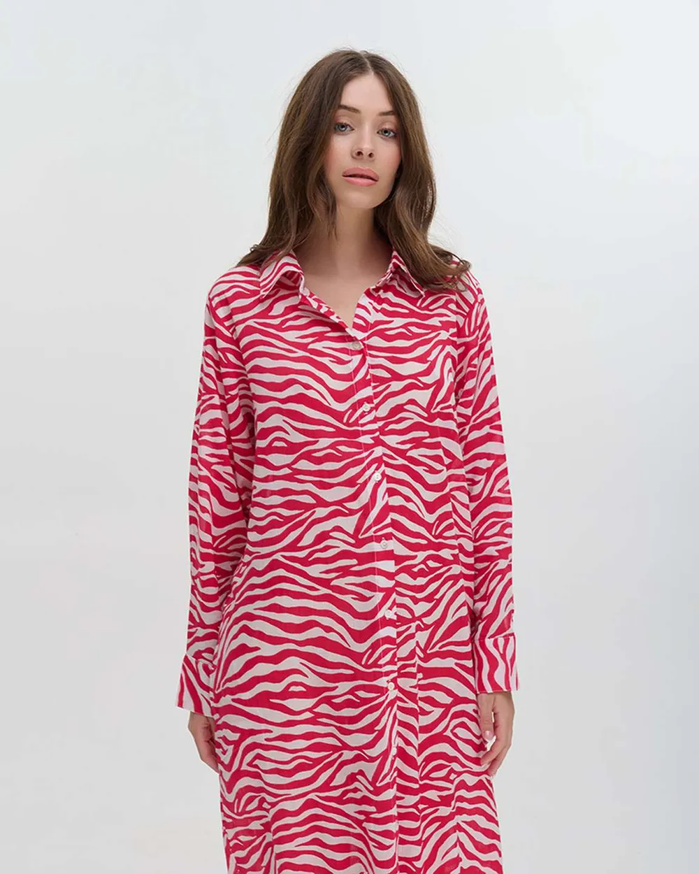 ΠΟΥΚΑΜΙΣΑ ΜΑΚΡΙΑ ΜΕ ΜΑΚΡΥ ΜΑΝΙΚΙ ΦΟΥΞ/ΛΕΥΚΗ ONE SIZE (100% COTTON)