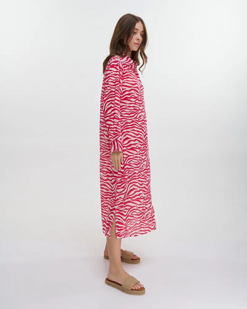 ΠΟΥΚΑΜΙΣΑ ΜΑΚΡΙΑ ΜΕ ΜΑΚΡΥ ΜΑΝΙΚΙ ΦΟΥΞ/ΛΕΥΚΗ ONE SIZE (100% COTTON)