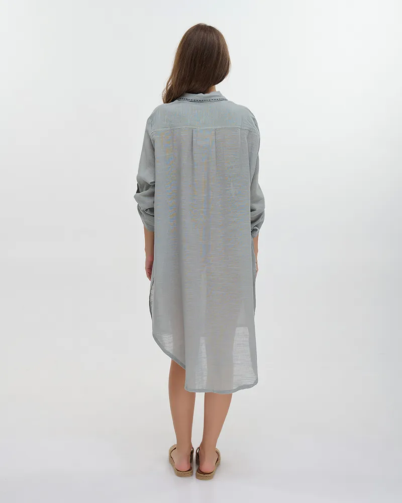 ΠΟΥΚΑΜΙΣΑ ΜΑΚΡΙΑ ΜΕ ΜΑΚΡΥ ΜΑΝΙΚΙ ΧΑΚΙ ONE SIZE (100% COTTON)