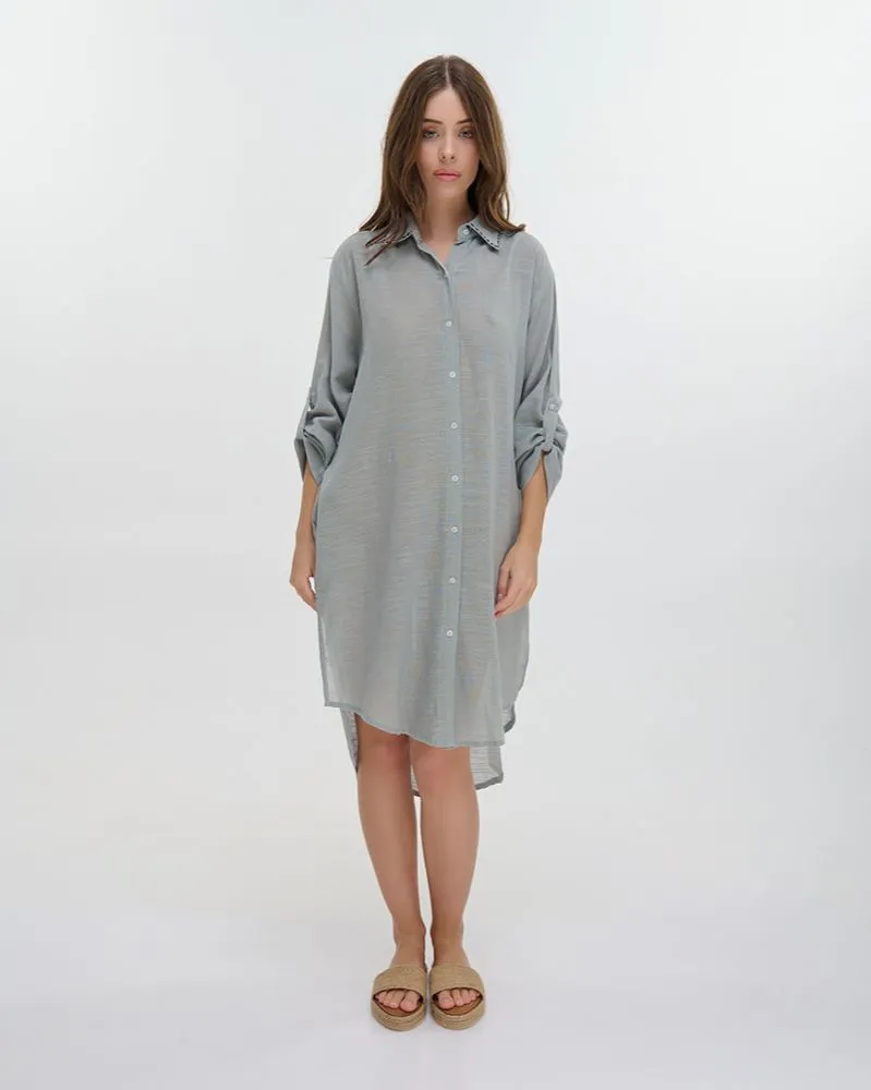 ΠΟΥΚΑΜΙΣΑ ΜΑΚΡΙΑ ΜΕ ΜΑΚΡΥ ΜΑΝΙΚΙ ΧΑΚΙ ONE SIZE (100% COTTON)