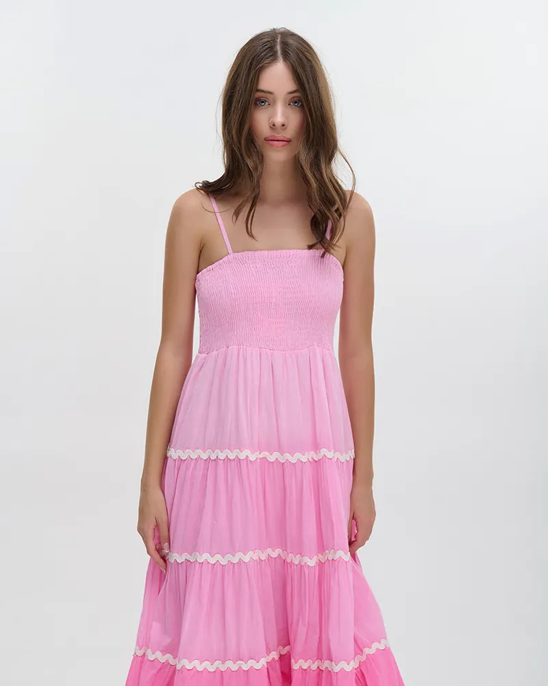 ΦΟΡΕΜΑ ΜΑΚΡΥ ΑΜΑΝΙΚΟ ΡΟΖ/ΦΟΥΞ ONE SIZE (100% COTTON)