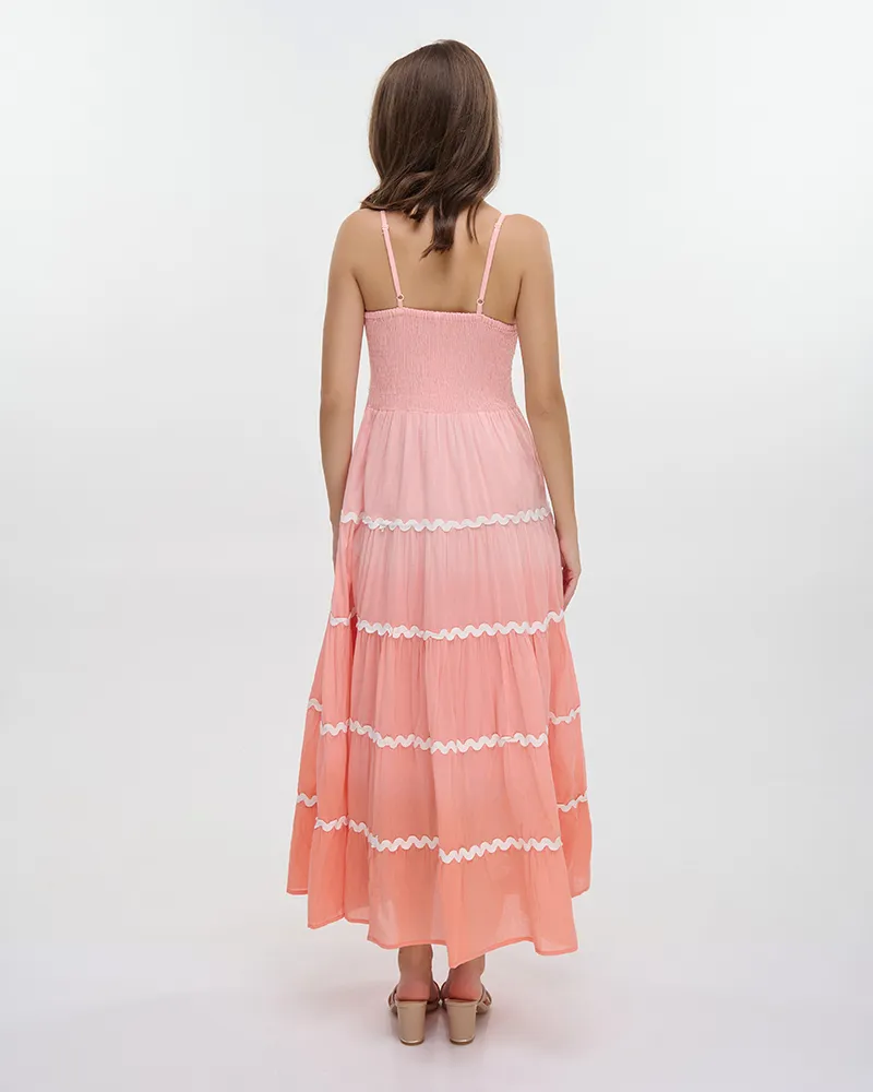 ΦΟΡΕΜΑ ΜΑΚΡΥ ΑΜΑΝΙΚΟ ΡΟΔΑΚΙΝΙ/ΠΟΡΤΟΚΑΛΙ ONE SIZE (100% COTTON)