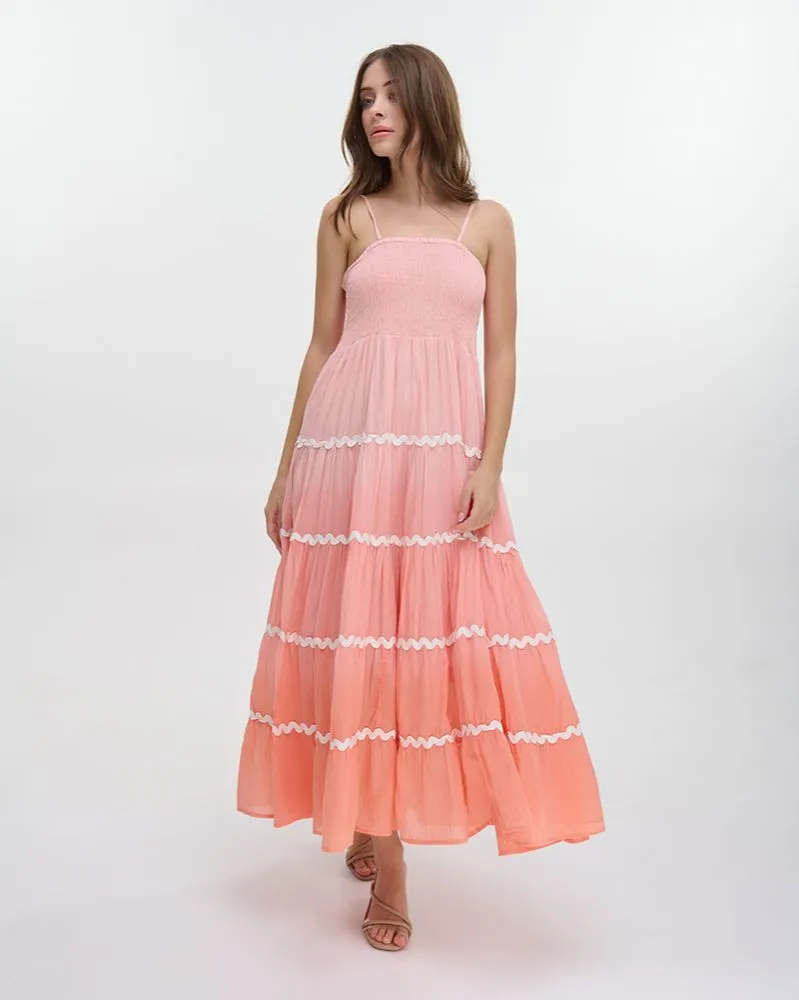 ΦΟΡΕΜΑ ΜΑΚΡΥ ΑΜΑΝΙΚΟ ΡΟΔΑΚΙΝΙ/ΠΟΡΤΟΚΑΛΙ ONE SIZE (100% COTTON)