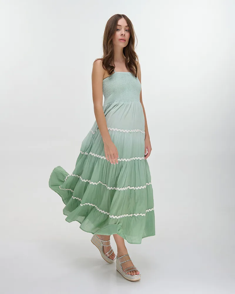 ΦΟΡΕΜΑ ΜΑΚΡΥ ΑΜΑΝΙΚΟ ΜΕΝΤΑ/ΠΡΑΣΙΝΟ ONE SIZE (100% COTTON)