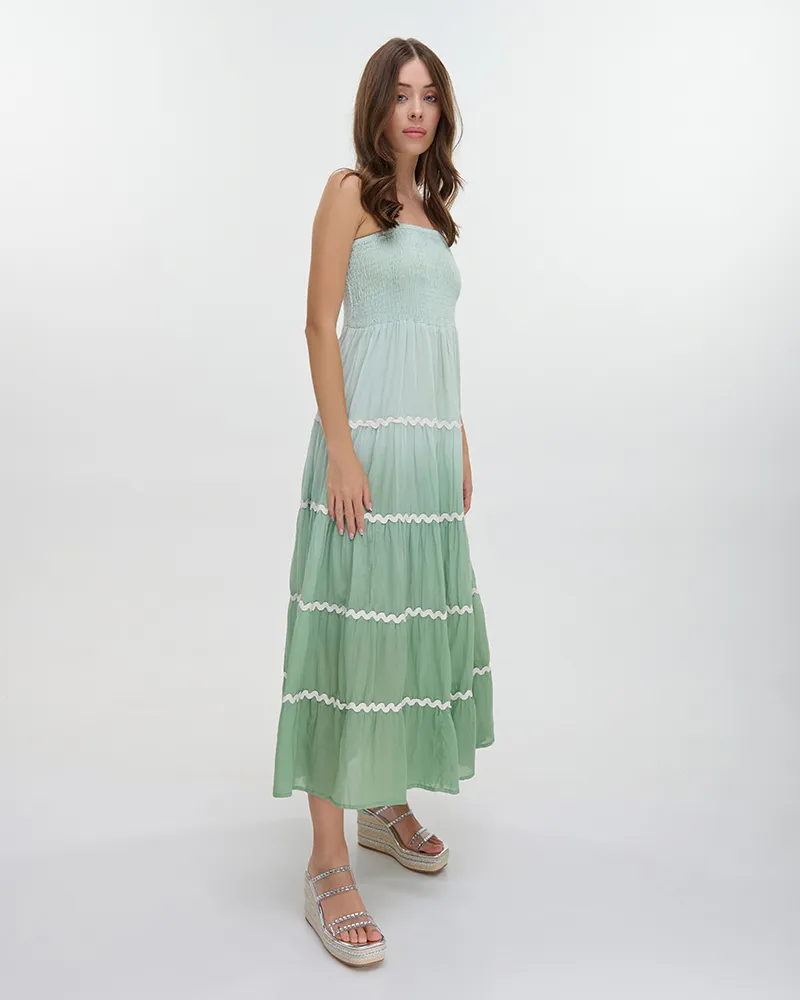 ΦΟΡΕΜΑ ΜΑΚΡΥ ΑΜΑΝΙΚΟ ΜΕΝΤΑ/ΠΡΑΣΙΝΟ ONE SIZE (100% COTTON)