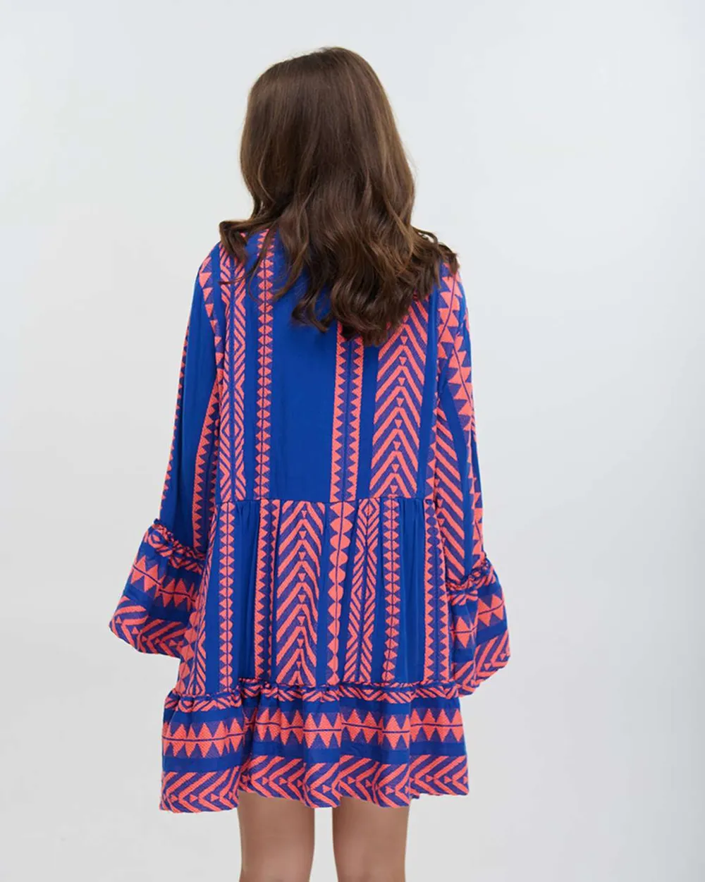 ΦΟΡΕΜΑ ΚΟΝΤΟ ΜΕ ΜΑΚΡΥ ΜΑΝΙΚΙ ΦΟΥΞ/ΜΠΛΕ ONE SIZE (100% COTTON)