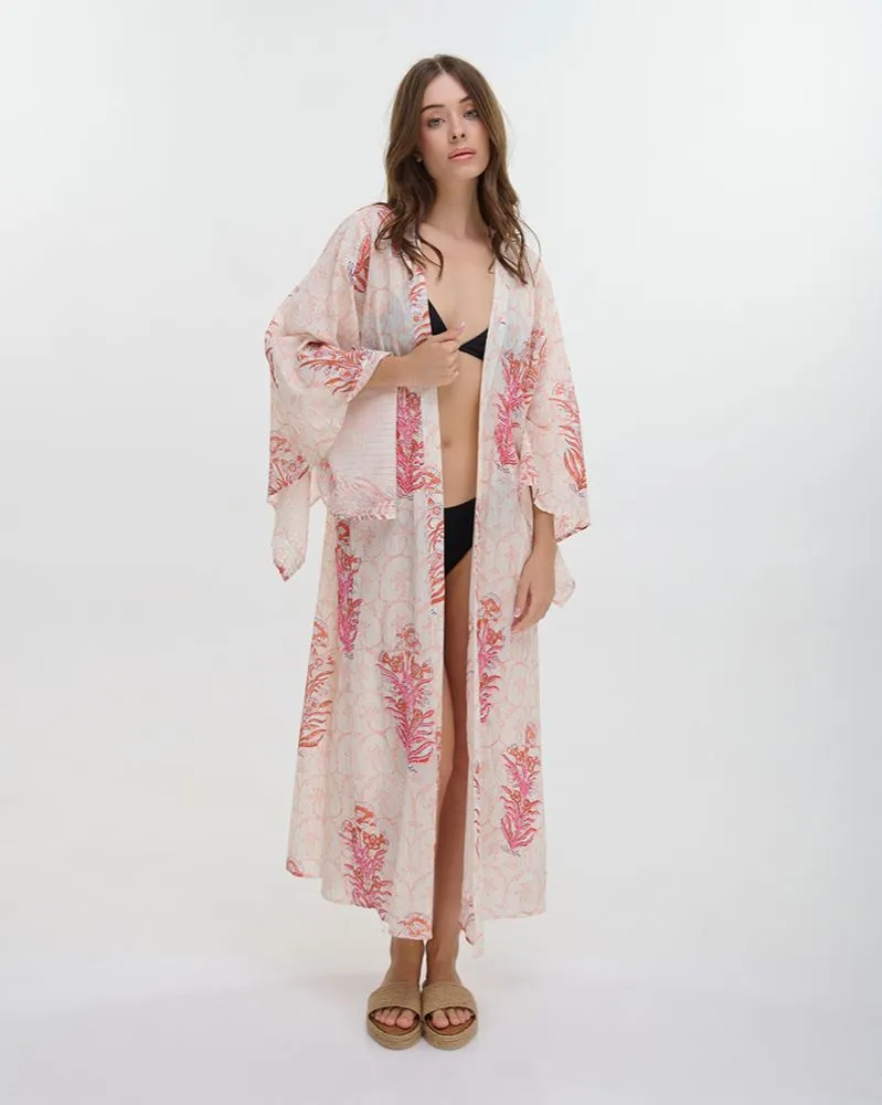 ΚΙΜΟΝΟ ΜΑΚΡΥ ΜΕ ΜΑΚΡΥ ΜΑΝΙΚΙ ΡΟΖ/ΜΠΕΖ ΜΕ ΚΟΡΑΛΙΑ ONE SIZE (100% COTTON) ΚΙΜΟΝΟ ΜΑΚΡΥ ΜΕ ΜΑΚΡΥ ΜΑΝΙΚΙ ΡΟΖ/ΜΠΕΖ ΜΕ ΚΟΡΑΛΙΑ ONE SIZE (100% COTTON)