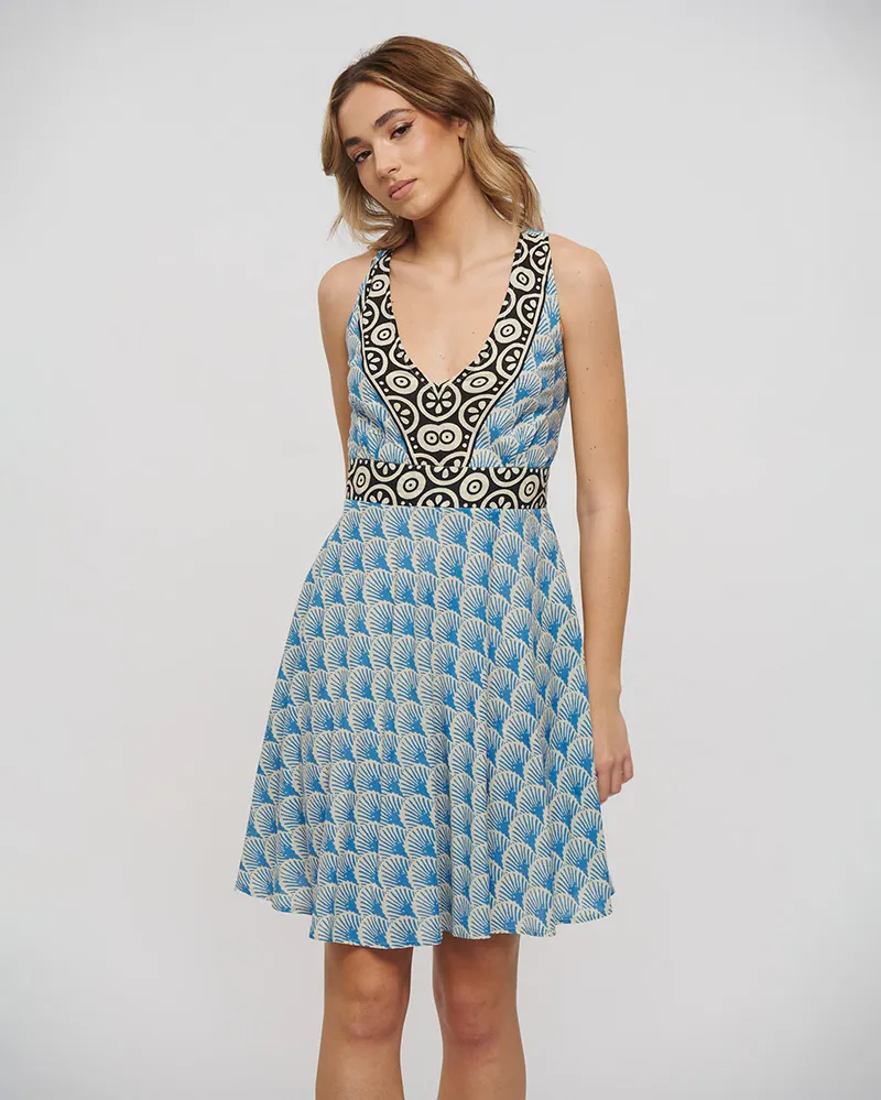 ΦΟΡΕΜΑ ΚΟΝΤΟ ΑΜΑΝΙΚΟ ΜΠΛΕ/ΛΕΥΚΟ ONE SIZE (100% COTTON)