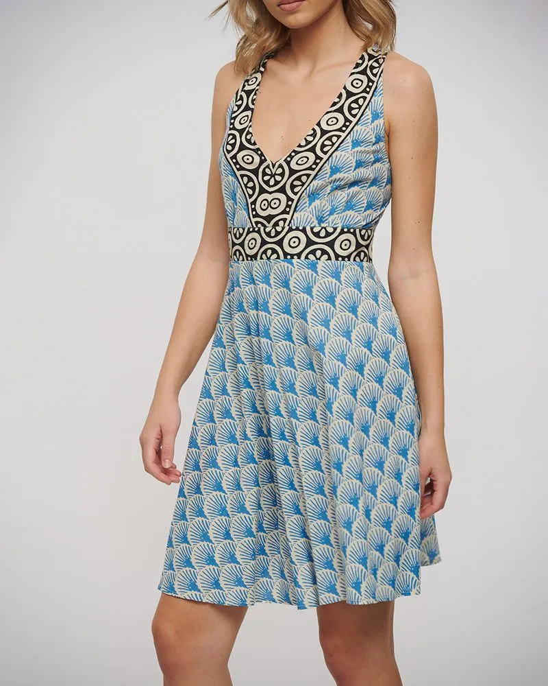 ΦΟΡΕΜΑ ΚΟΝΤΟ ΑΜΑΝΙΚΟ ΜΠΛΕ/ΛΕΥΚΟ ONE SIZE (100% COTTON)