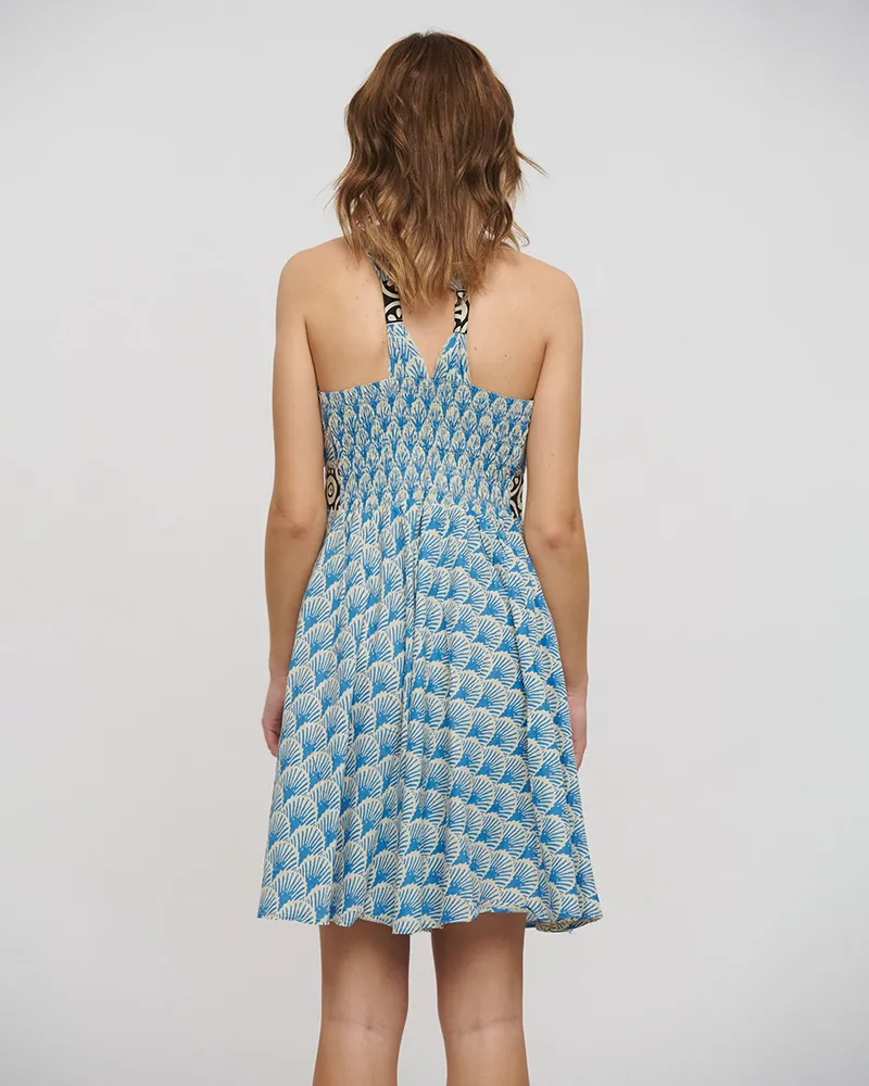 ΦΟΡΕΜΑ ΚΟΝΤΟ ΑΜΑΝΙΚΟ ΜΠΛΕ/ΛΕΥΚΟ ONE SIZE (100% COTTON)