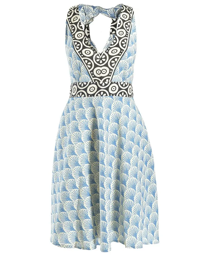 ΦΟΡΕΜΑ ΚΟΝΤΟ ΑΜΑΝΙΚΟ ΜΠΛΕ/ΛΕΥΚΟ ONE SIZE (100% COTTON)