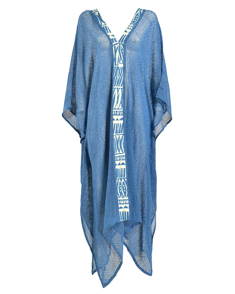 ΚΙΜΟΝΟ ΜΑΚΡΥ ΜΠΛΕ/ΛΕΥΚΟ ONE SIZE (100% COTTON)