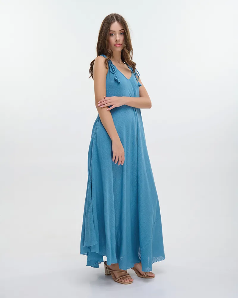 ΦΟΡΕΜΑ ΜΑΚΡΥ ΑΜΑΝΙΚΟ ΜΠΛΕ ONE SIZE (100% COTTON)