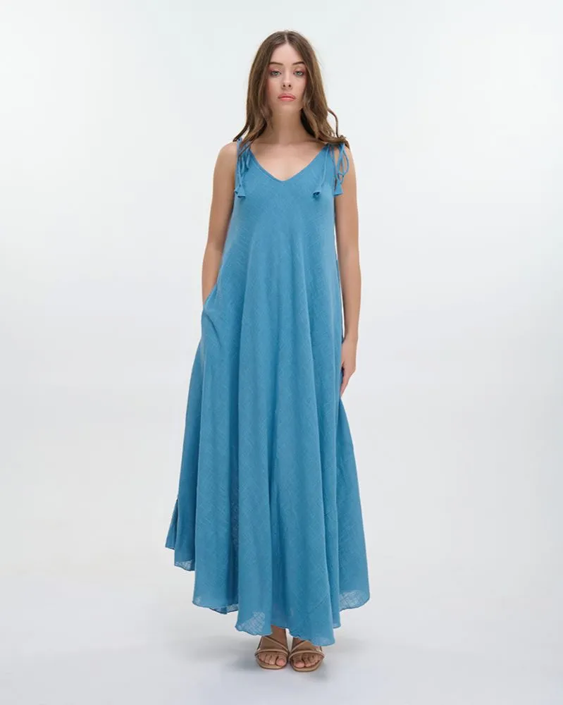 ΦΟΡΕΜΑ ΜΑΚΡΥ ΑΜΑΝΙΚΟ ΜΠΛΕ ONE SIZE (100% COTTON)