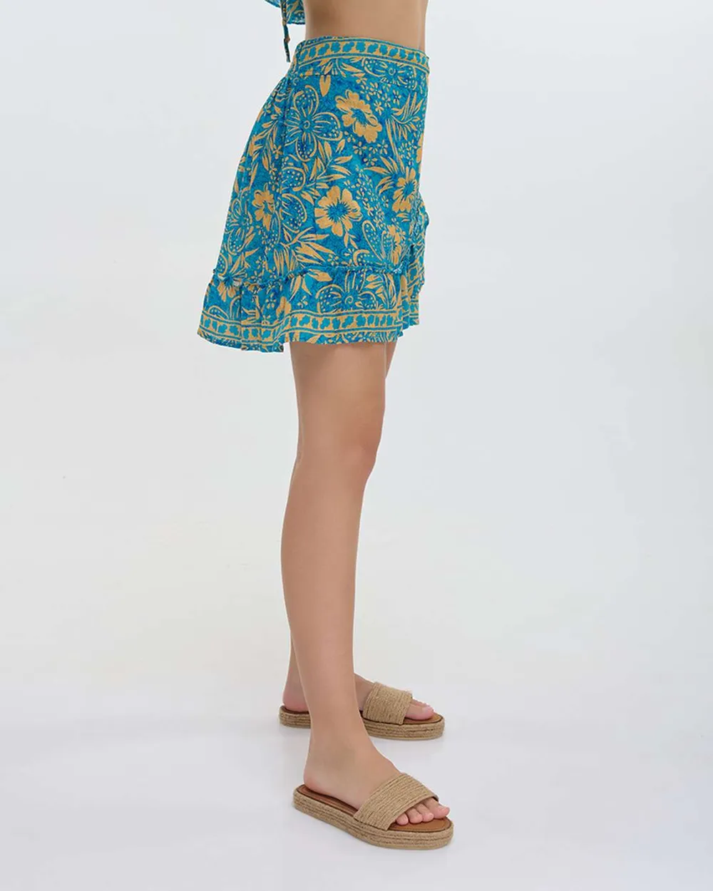 ΦΟΥΣΤΑ ΚΟΝΤΗ ΤΙΡΚΟΥΑΖ ΜΕ ΠΟΡΤΟΚΑΛΙ ΛΟΥΛΟΥΔΙΑ ONE SIZE (100% COTTON)