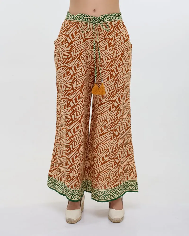 ΠΑΝΤΕΛΟΝΙ ΜΟΥΣΤΑΡΔΙ/ΛΕΥΚΟ/ΠΡΑΣΙΝΟ ΜΕ ΣΧΕΔΙΑ ONE SIZE (100% COTTON)