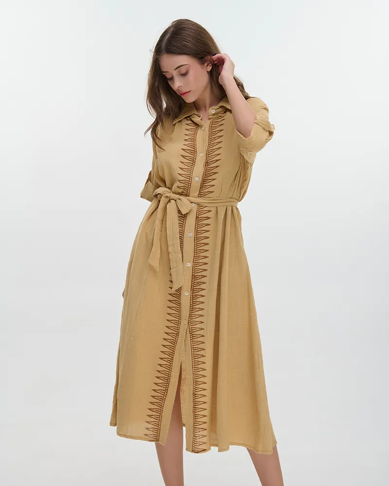 ΠΟΥΚΑΜΙΣΑ ΜΑΚΡΙΑ ΜΕ ΜΑΚΡΥ ΜΑΝΙΚΙ ΜΟΥΣΤΑΡΔΙ S/M (100% COTTON)