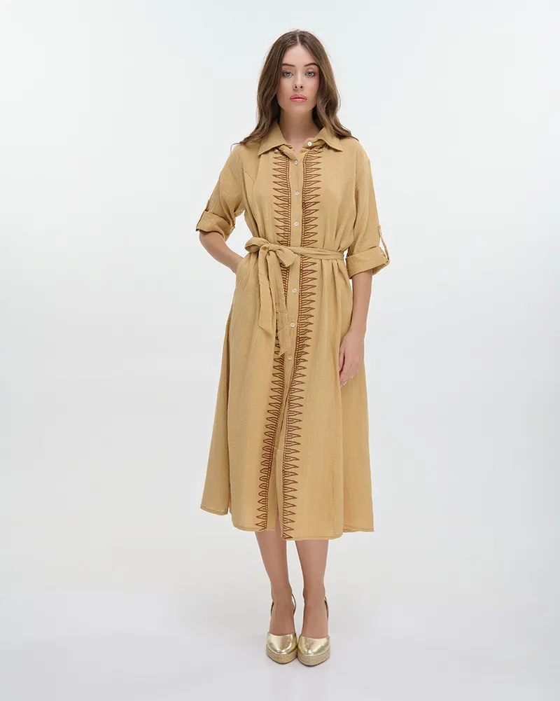 ΠΟΥΚΑΜΙΣΑ ΜΑΚΡΙΑ ΜΕ ΜΑΚΡΥ ΜΑΝΙΚΙ ΜΟΥΣΤΑΡΔΙ S/M (100% COTTON)