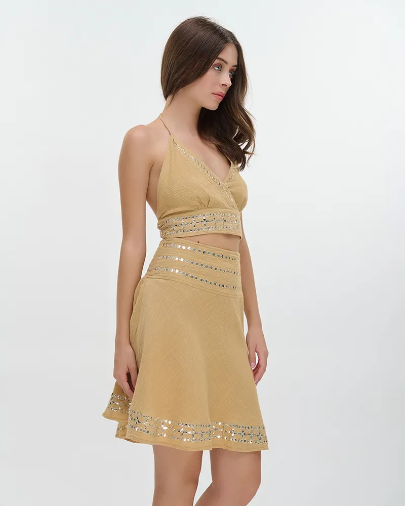 S/2 ΤΟΠ ΑΜΑΝΙΚΟ ΔΕΤΟ ΚΑΙ ΚΟΝΤΗ ΦΟΥΣΤΑ ΜΠΕΖ ONE SIZE (100% COTTON)