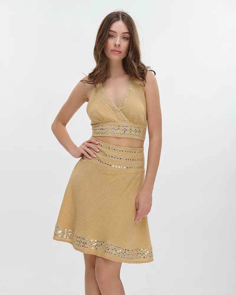 S/2 ΤΟΠ ΑΜΑΝΙΚΟ ΔΕΤΟ ΚΑΙ ΚΟΝΤΗ ΦΟΥΣΤΑ ΜΠΕΖ ONE SIZE (100% COTTON)