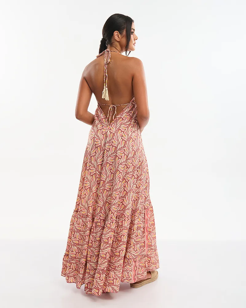 ΜΑΚΡΥ ΦΟΡΕΜΑ ΚΟΚΚΙΝΟ/ΛΕΥΚΟ  ONE SIZE (70% SILK 30% POLYESTER)