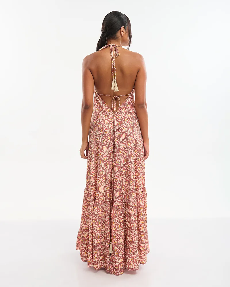 ΜΑΚΡΥ ΦΟΡΕΜΑ ΚΟΚΚΙΝΟ/ΛΕΥΚΟ  ONE SIZE (70% SILK 30% POLYESTER)