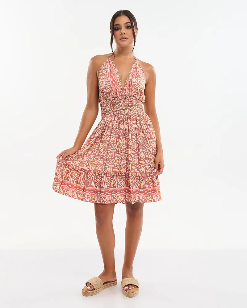 ΚΟΝΤΟ ΦΟΡΕΜΑ ΚΟΚΚΙΝΟ/ΛΕΥΚΟ  ONE SIZE (70% SILK 30% POLYESTER)