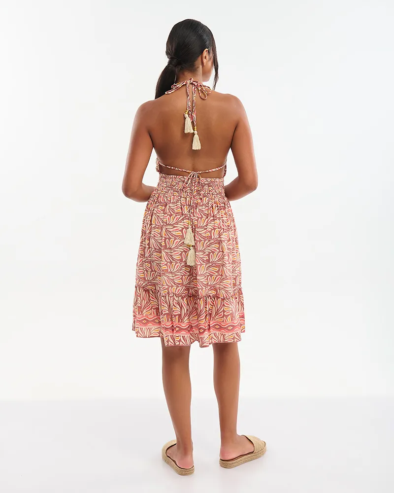 ΚΟΝΤΟ ΦΟΡΕΜΑ ΚΟΚΚΙΝΟ/ΛΕΥΚΟ  ONE SIZE (70% SILK 30% POLYESTER)