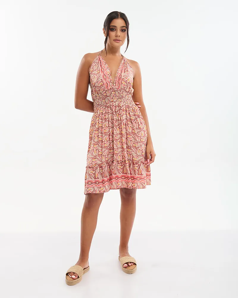 ΚΟΝΤΟ ΦΟΡΕΜΑ ΚΟΚΚΙΝΟ/ΛΕΥΚΟ  ONE SIZE (70% SILK 30% POLYESTER)