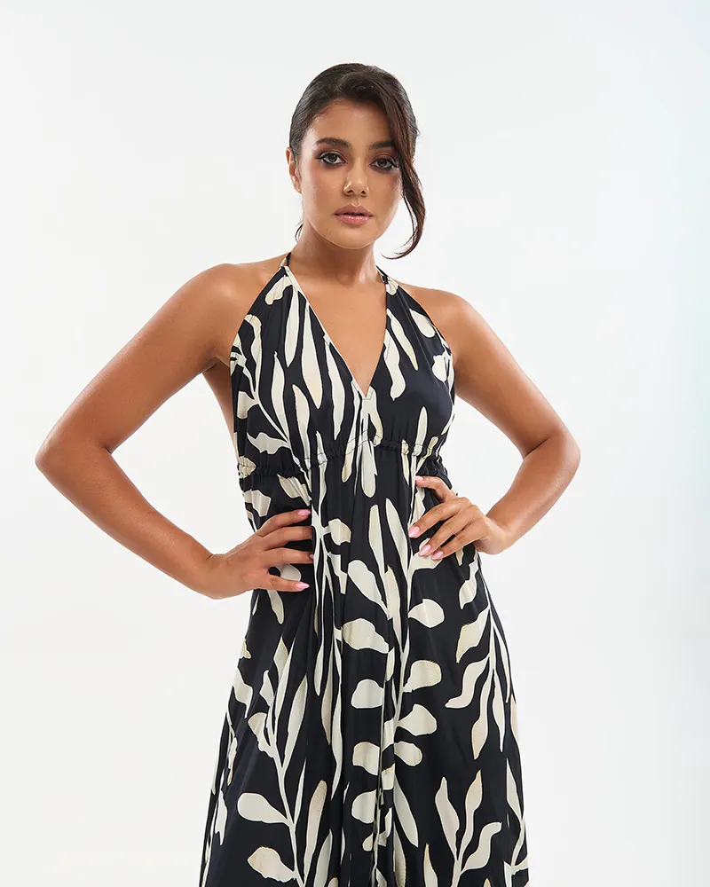 ΦΟΡΕΜΑ ΜΑΚΡΥ ΑΜΑΝΙΚΟ ΜΑΥΡΟ ΜΕ ΕΚΡΟΥ ΛΕΠΤΟΜΕΡΕΙΕΣ  ONE SIZE (70% SILK 30% POLYESTER)