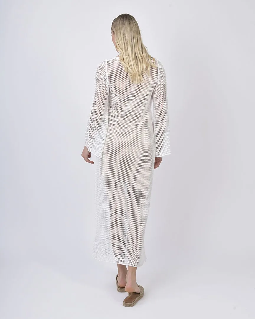 ΜΑΚΡΥ ΦΟΡΕΜΑ ΜΕ ΜΑΚΡΥ ΜΑΝΙΚΙ ΣΕ ΛΕΥΚΟ ΧΡΩΜΑ ONE SIZE (100% POLYESTER)