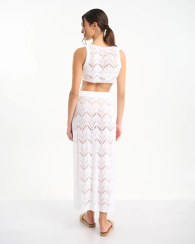 S/2 ΤΟΠ ΚΑΙ ΦΟΥΣΤΑ ΜΑΚΡΙΑ ΣΕ ΛΕΥΚΟ ΧΡΩΜΑ ONE SIZE (100% VISCOSE)