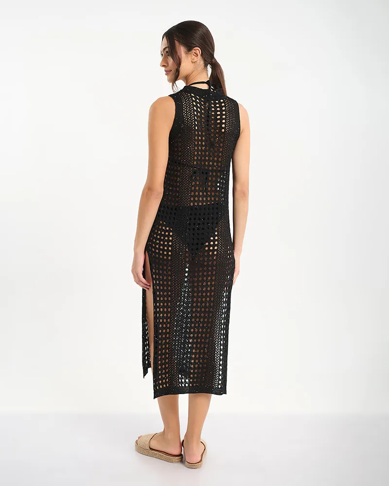 ΑΜΑΝΙΚΟ ΜΑΚΡΥ ΦΟΡΕΜΑ ΣΕ ΜΑΥΡΟ ΧΡΩΜΑ ONE SIZE (100% POLYESTER)