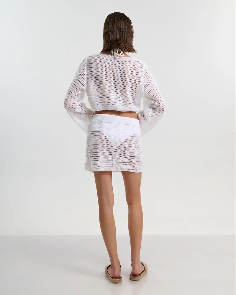 S/2 ΤΟΠ ΚΑΙ ΦΟΥΣΤΑ ΚΟΝΤΗ ΣΕ ΛΕΥΚΟ ΧΡΩΜΑ ONE SIZE (100% VISCOSE)