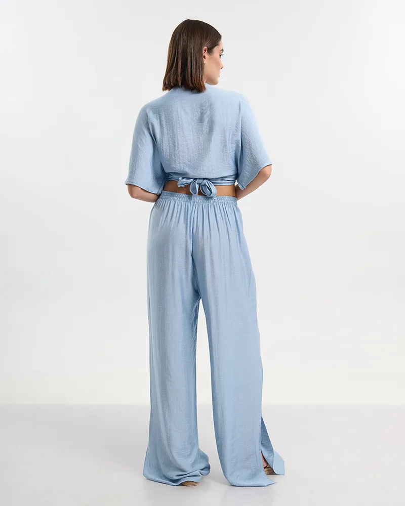 S/2 ΔΕΤΟ ΤΟΠ ΚΑΙ ΠΑΝΤΕΛΟΝΙ ΣΕ ΑΠΑΛΟ ΜΠΛΕ ΧΡΩΜΑ ONE SIZE (70% COTTON, 30% NYLON)