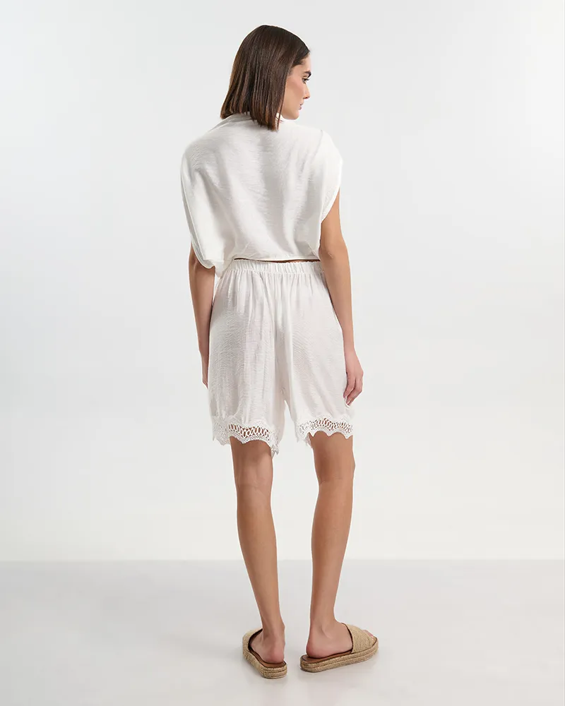 S/2 ΔΕΤΟ ΤΟΠ ΚΑΙ ΣΟΡΤΣ ΣΕ ΛΕΥΚΟ ΧΡΩΜΑ ONE SIZE (70% COTTON, 30% NYLON)