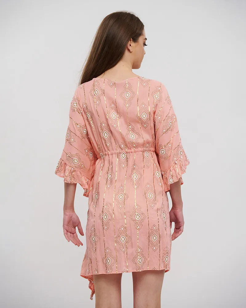 ΚΙΜΟΝΟ ΚΟΝΤΟ ΜΕ ΒΟΛΑΝ ΣΕ ΣΟΜΟΝ ΧΡΩΜΑ ME LUREX ONE SIZE (100% VISCOSE)