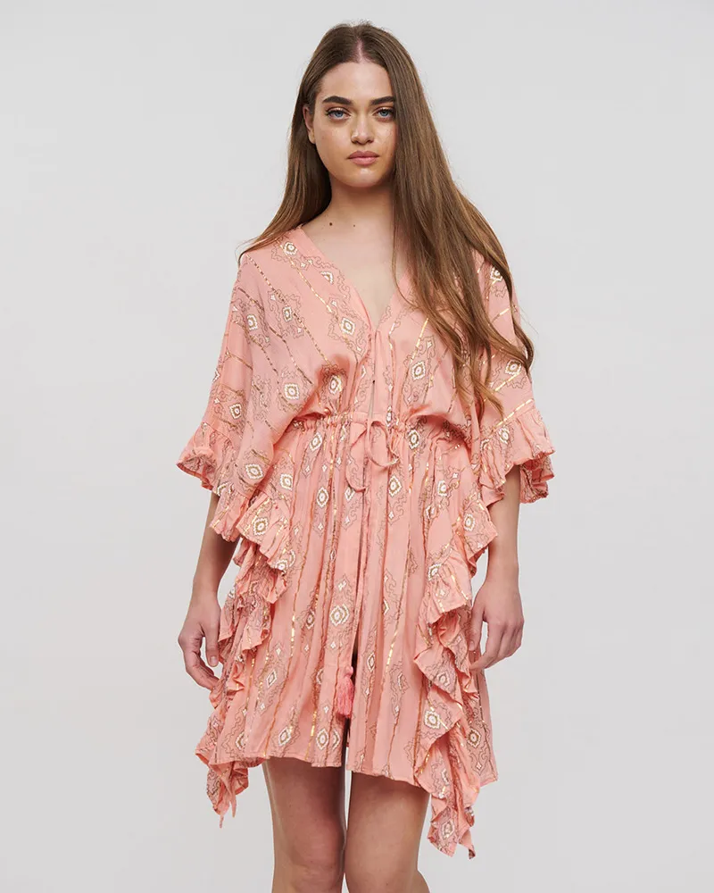 ΚΙΜΟΝΟ ΚΟΝΤΟ ΜΕ ΒΟΛΑΝ ΣΕ ΣΟΜΟΝ ΧΡΩΜΑ ME LUREX ONE SIZE (100% VISCOSE)