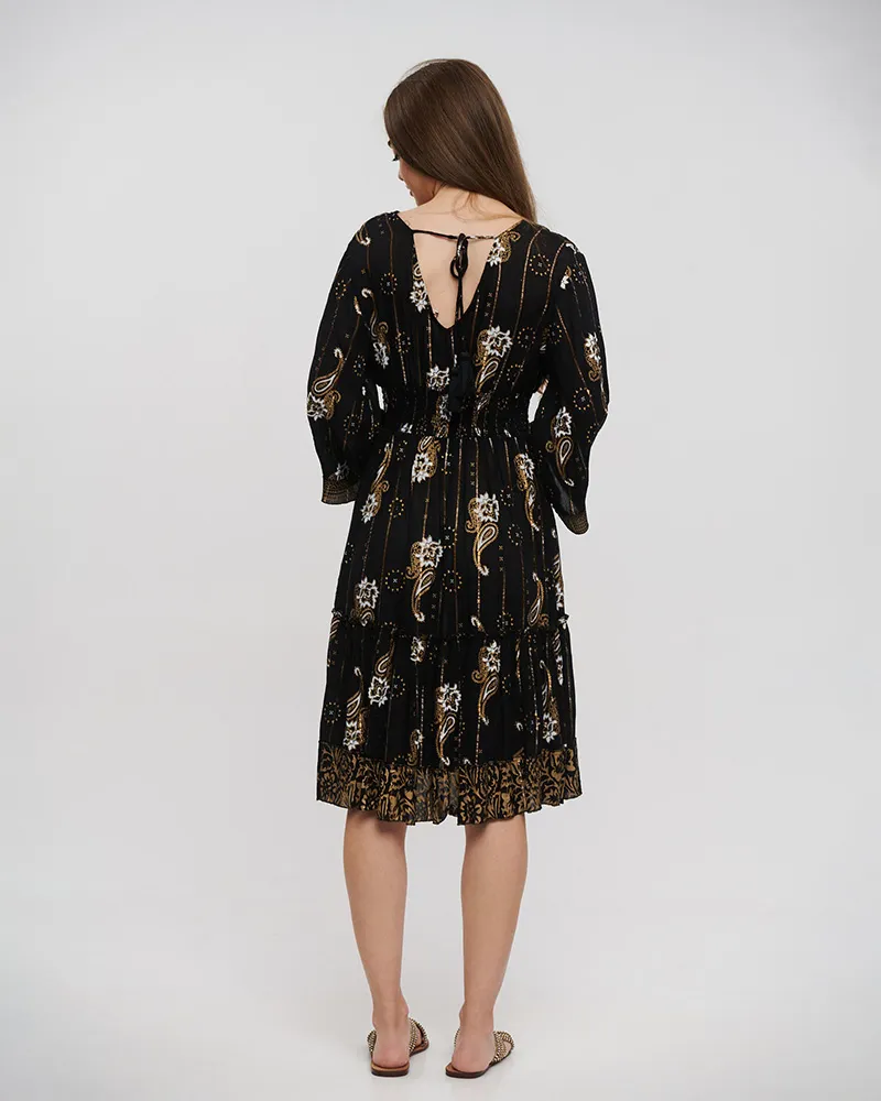 ΦΟΡΕΜΑ ΜΑΚΡΥΜΑΝΙΚΟ ΣΕ ΜΑΥΡΟ ΧΡΩΜΑ ME LUREX ONE SIZE (100% VISCOSE)