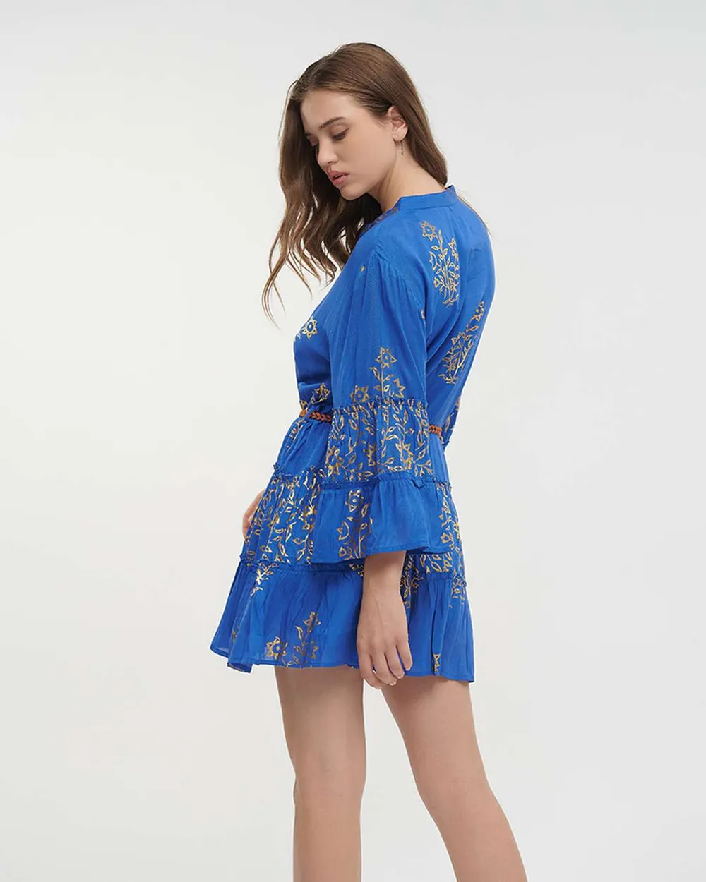 ΦΟΡΕΜΑ ΚΟΝΤΟ ΜΕ ΜΑΚΡΥ ΜΑΝΙΚΙ ΣΕ ΜΠΛΕ ΧΡΩΜΑ ΜΕ ΧΡΥΣΕΣ ΛΕΠΤΟΜΕΡΕΙΕΣ ΚΑΙ ΖΩΝΗ ONE SIZE(100% VISCOSE) ΦΟΡΕΜΑ ΚΟΝΤΟ ΜΕ ΜΑΚΡΥ ΜΑΝΙΚΙ ΣΕ ΜΠΛΕ ΧΡΩΜΑ ΜΕ ΧΡΥΣΕΣ ΛΕΠΤΟΜΕΡΕΙΕΣ ΚΑΙ ΖΩΝΗ ONE SIZE(100% VISCOSE)