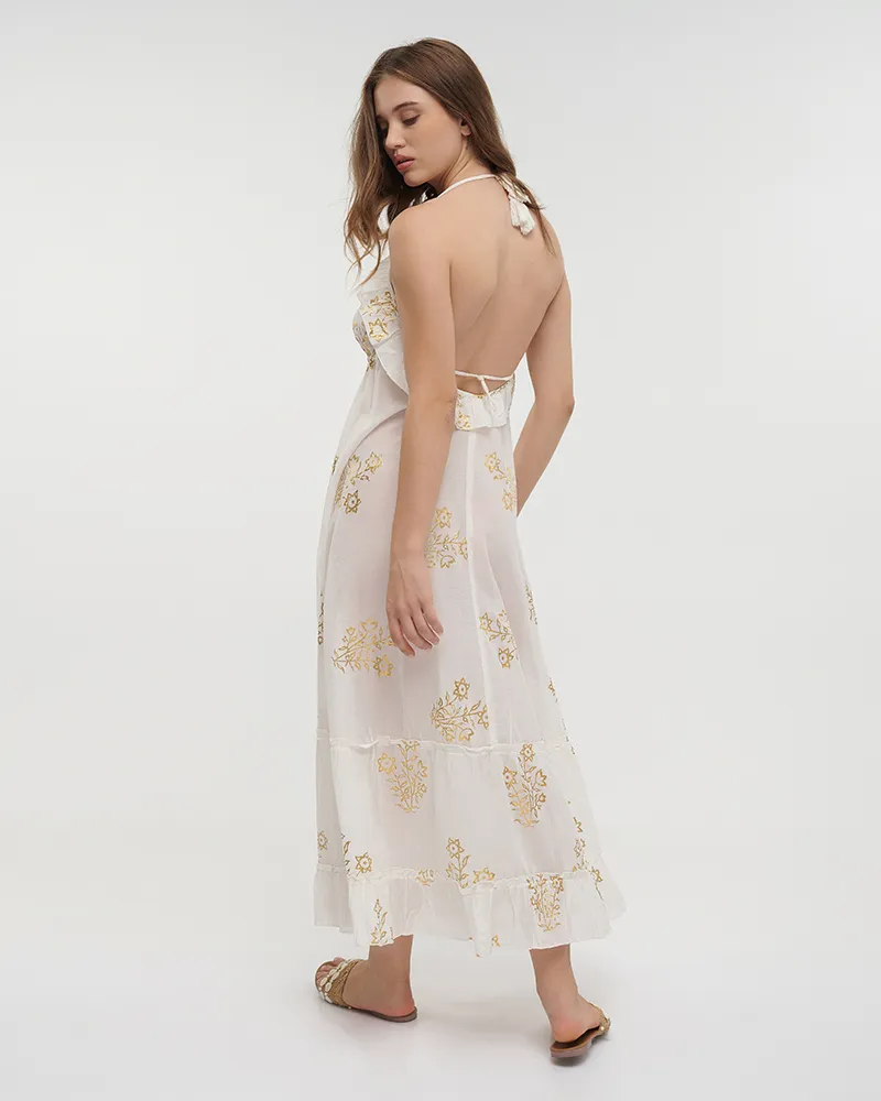 ΦΟΡΕΜΑ ΜΑΚΡΥ ΕΞΩΠΛΑΤΟ ΣΕ ΛΕΥΚΟ ΧΡΩΜΑ ΜΕ ΧΡΥΣΕΣ ΛΕΠΤΟΜΕΡΕΙΕΣ ΟNE SIZE(100% COTTON) ΦΟΡΕΜΑ ΜΑΚΡΥ ΕΞΩΠΛΑΤΟ ΣΕ ΛΕΥΚΟ ΧΡΩΜΑ ΜΕ ΧΡΥΣΕΣ ΛΕΠΤΟΜΕΡΕΙΕΣ ΟNE SIZE(100% COTTON)